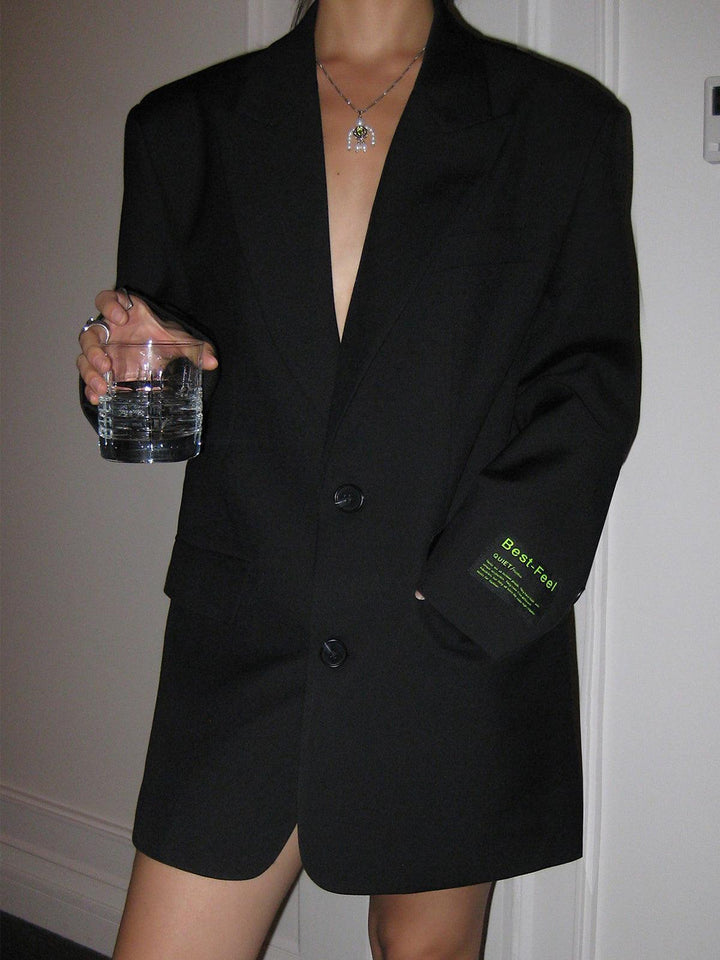 Oceane | Women's Comfy Oversized Classic Blazer Black