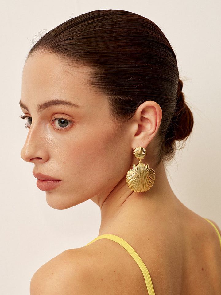 Erika | Women's Gold Drop Earrings – Elegant Refined Design Gold 5.6 x 3.6cm
