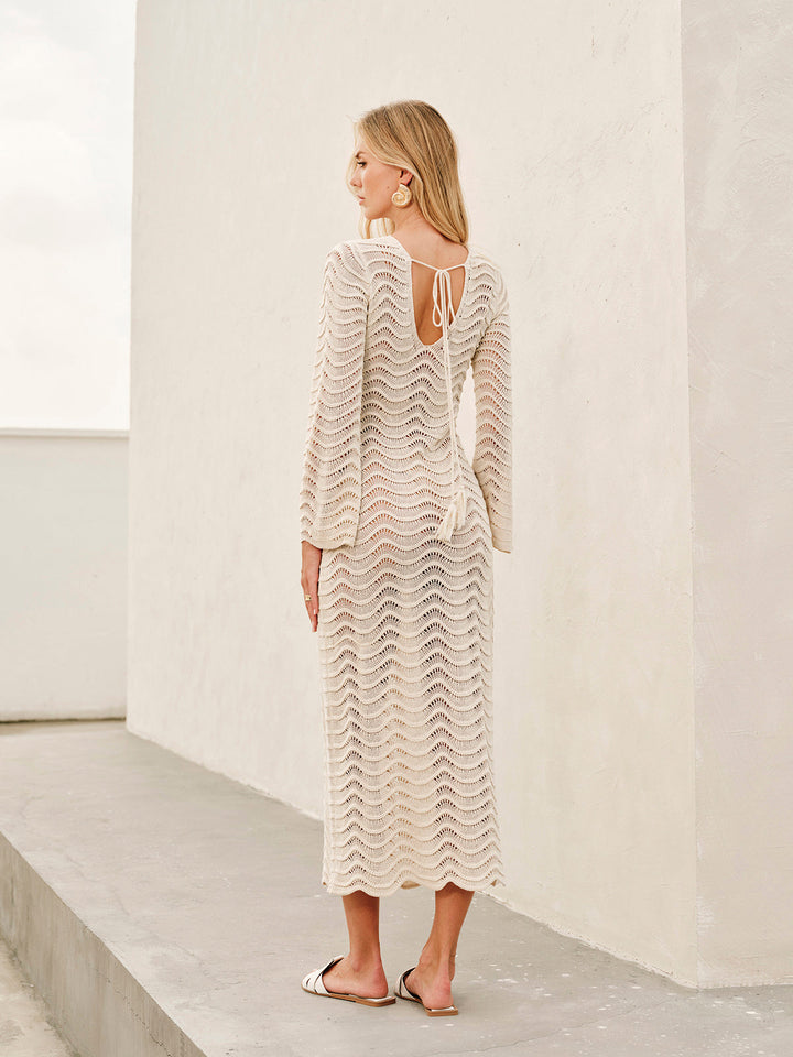 Alya | Women's White Sheer Maxi Dress Beach Cover Up