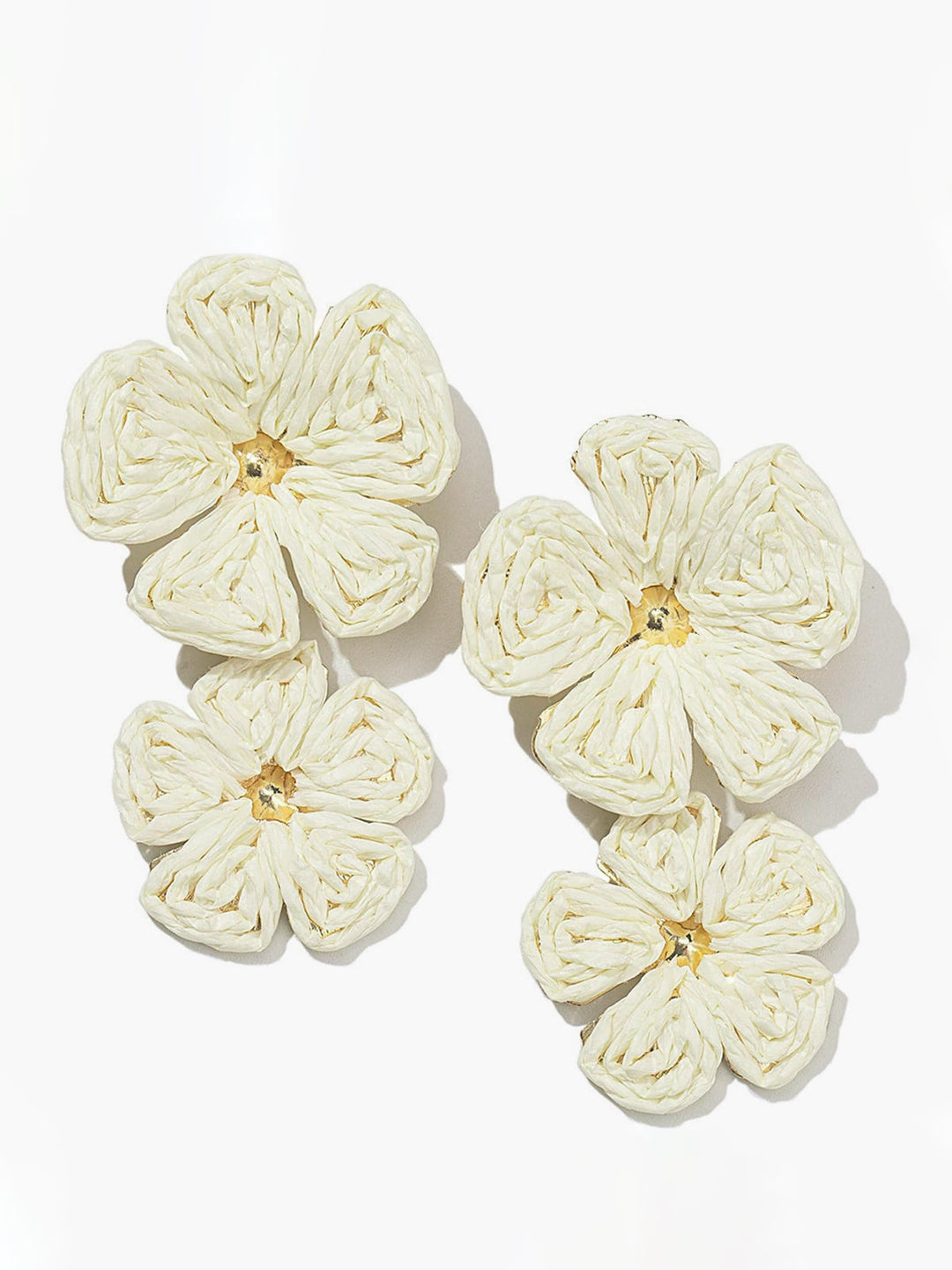 Emma | Women's Lace Flower Earrings – Elegant & Lightweight Off-white 6.5cm x 3.8cm