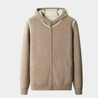 Men's Regular Fit Zip Front Hoodie with Contrast Trim
