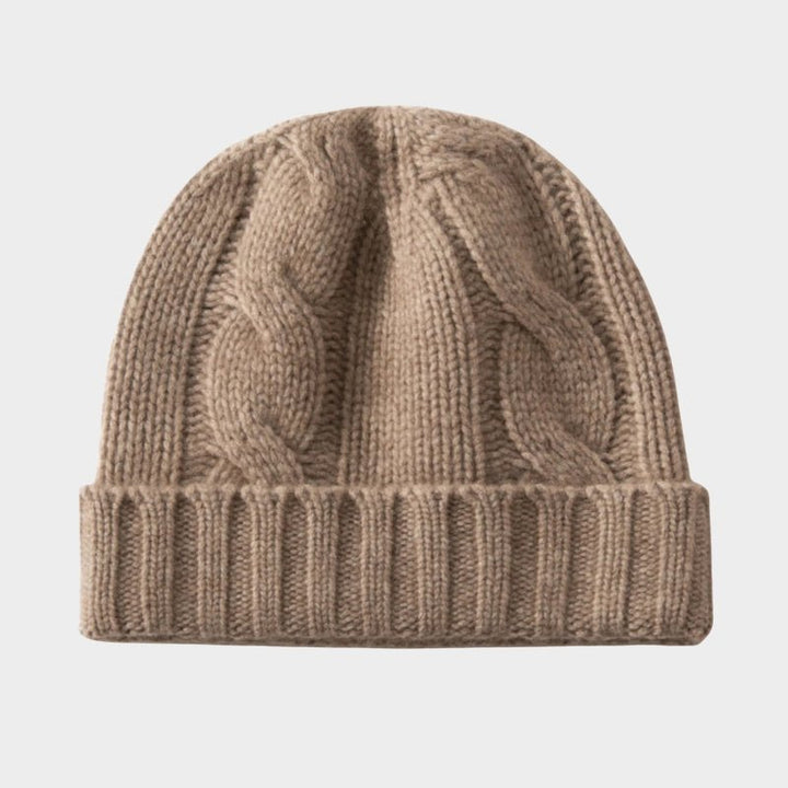 Cozy Cable Knit Ribbed Cuff Beanie | Snug Fit Design Khaki