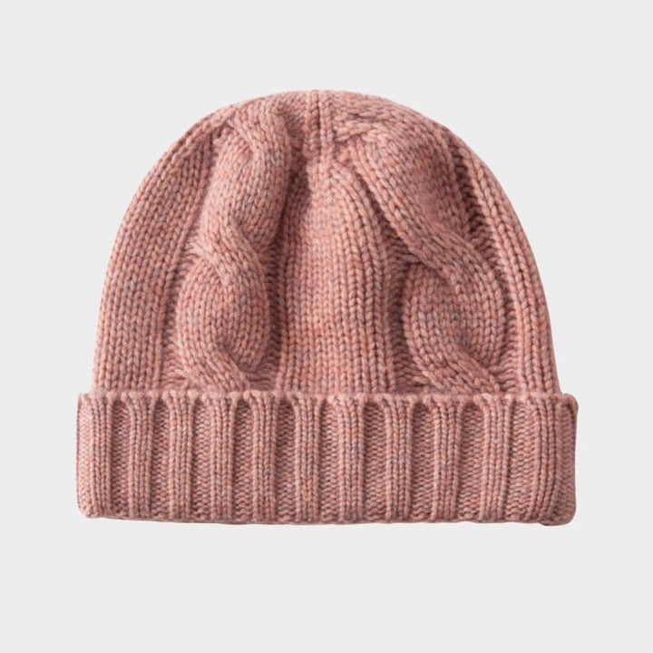 Cozy Cable Knit Ribbed Cuff Beanie | Snug Fit Design Pink