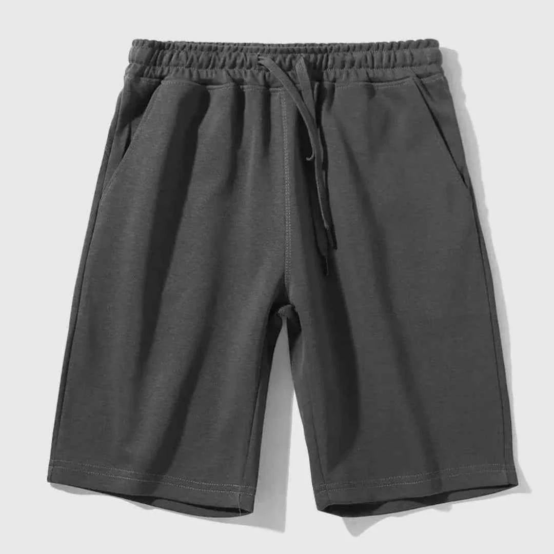 Men's Drawstring Baste Jogger Shorts Dark Gray