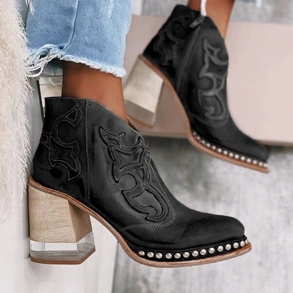 Women's Stylish Western Boots Santafe Black