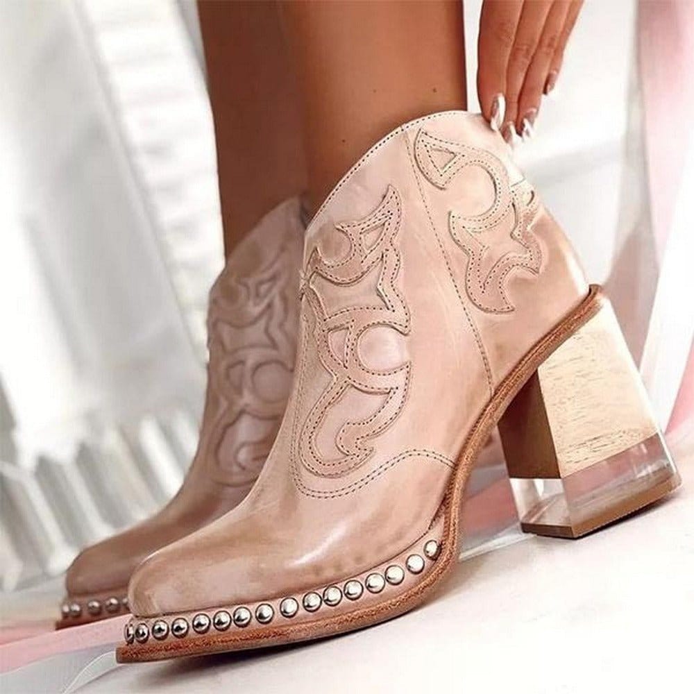 Women's Stylish Western Boots Dune Pink