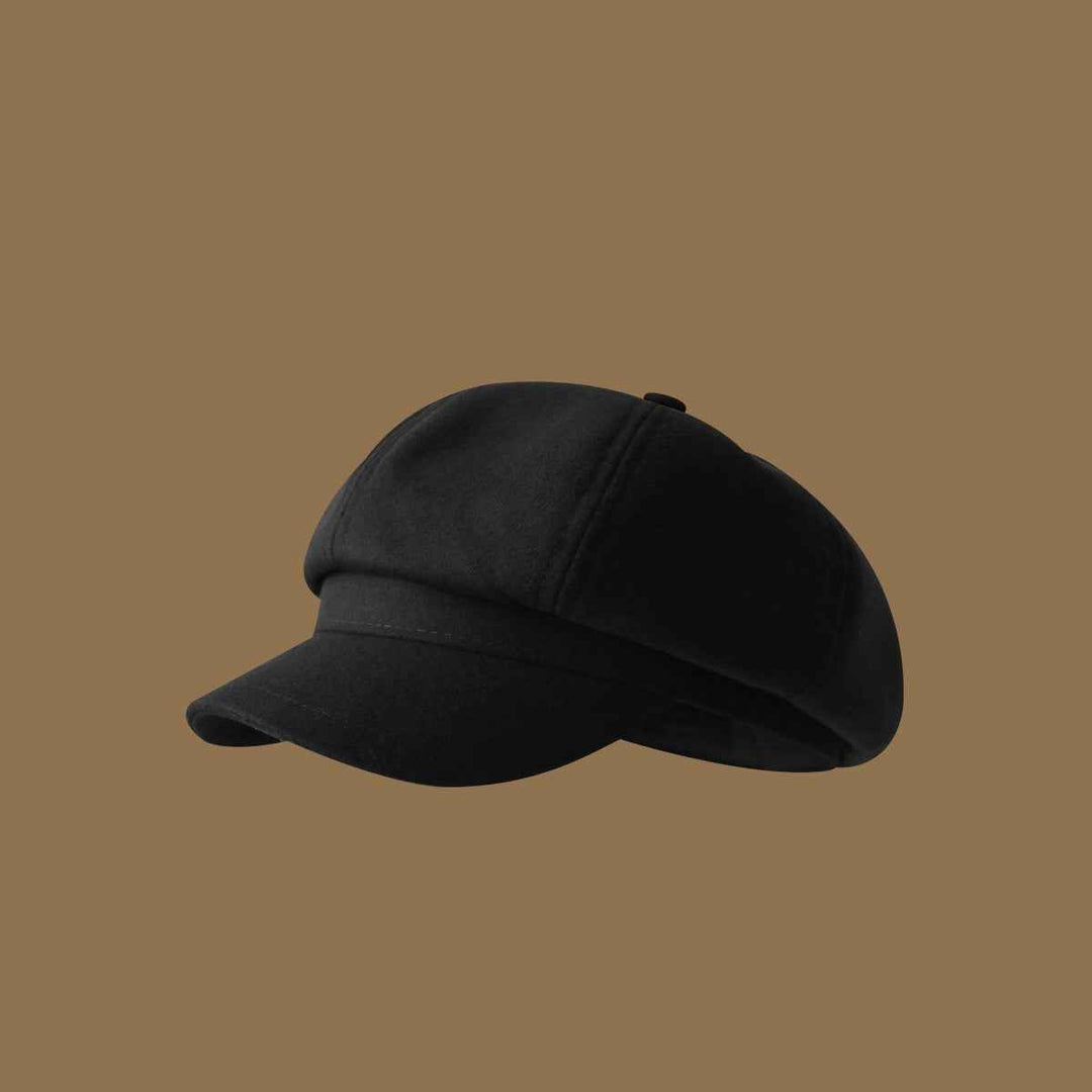 Beret Girls' Korean-style Versatile Face-looking Octagonal Cap Artistic Retro Newsboy Cap Japanese Painter Hat Black Average Size