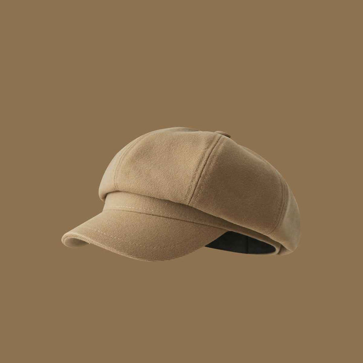 Beret Girls' Korean-style Versatile Face-looking Octagonal Cap Artistic Retro Newsboy Cap Japanese Painter Hat Khaki Average Size