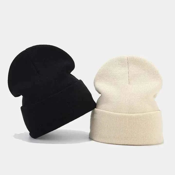 Wool Blend Ribbed Cuffed Beanie | Satin Lined for Comfort