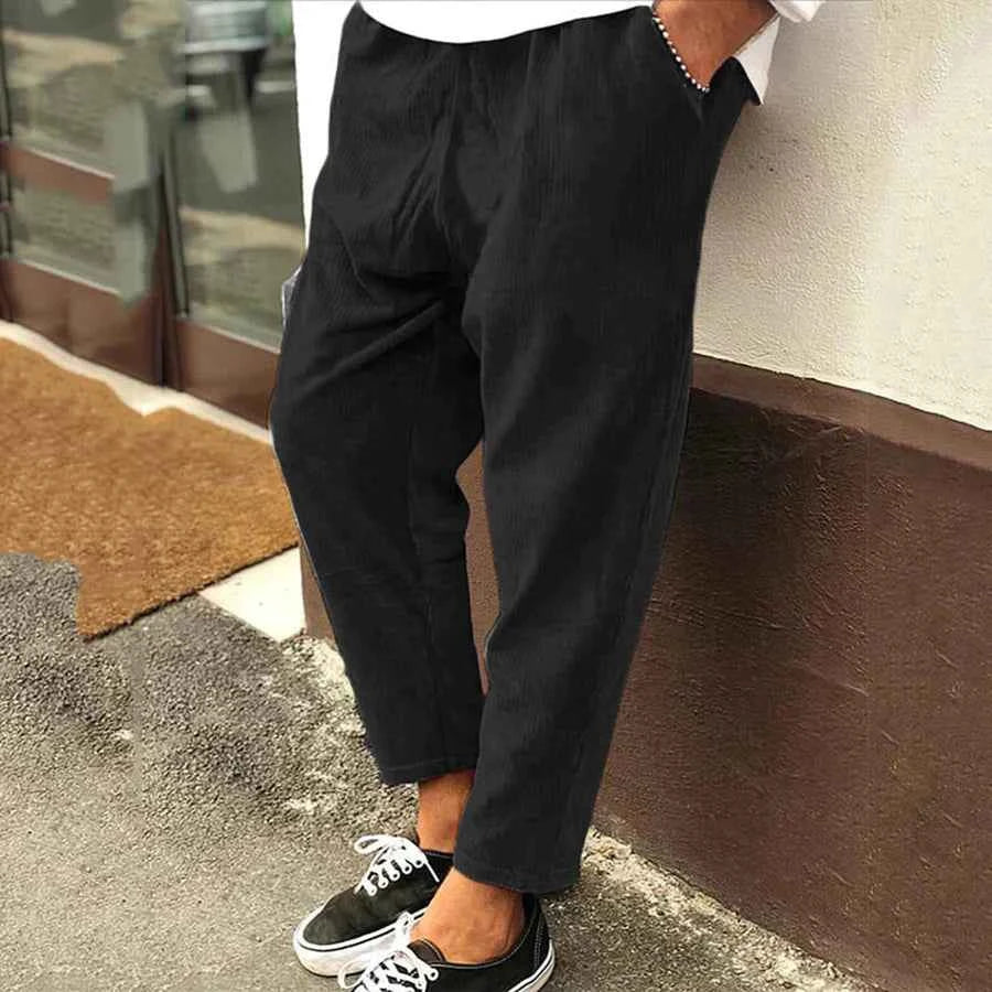Men's Stylish Relaxed-Fit Trousers Black