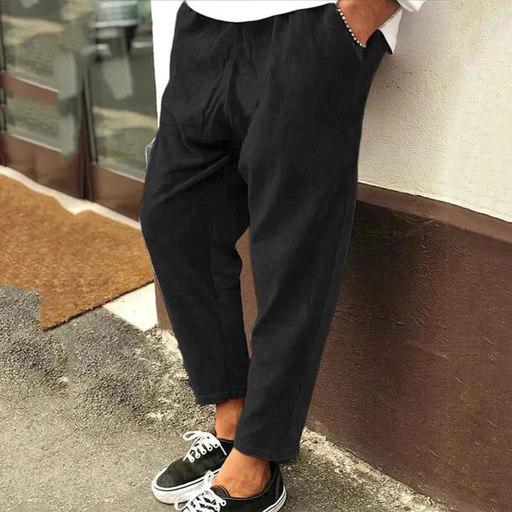 Men's Stylish Relaxed-Fit Trousers Black
