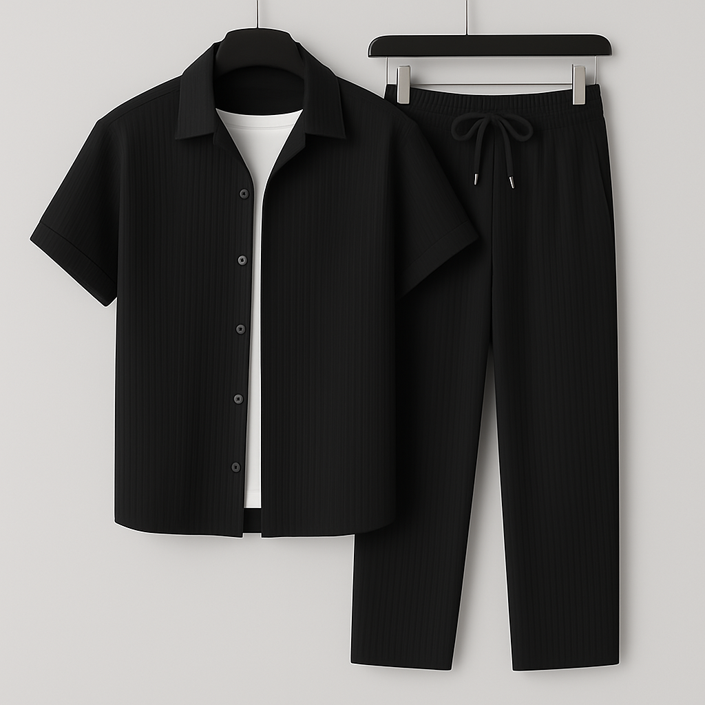 Relaxed Linen Set for Ultimate Comfort Black