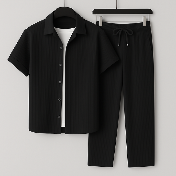 Relaxed Linen Set for Ultimate Comfort Black