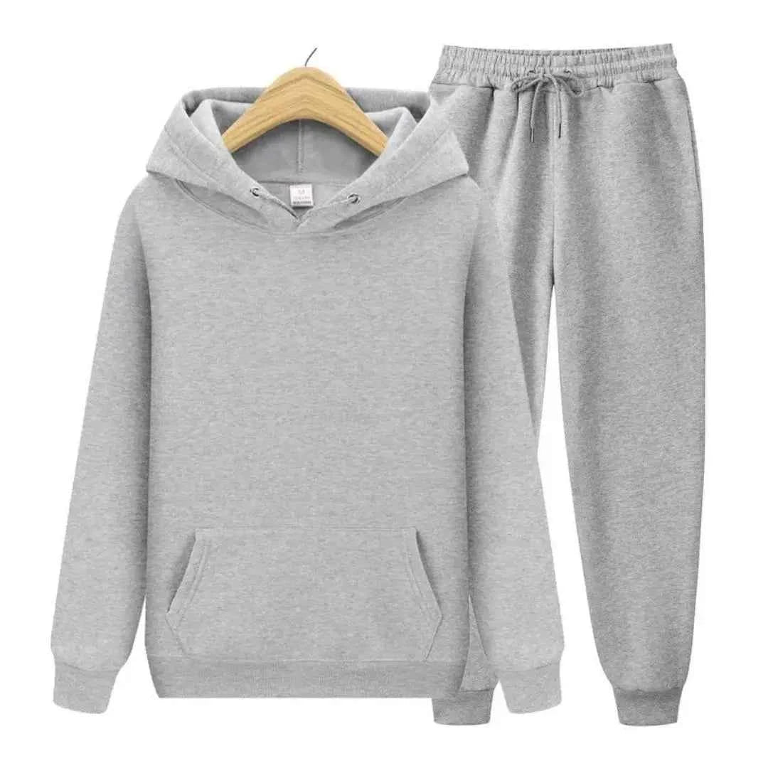 Men's Plain Hooded Fit Tracksuit Gray