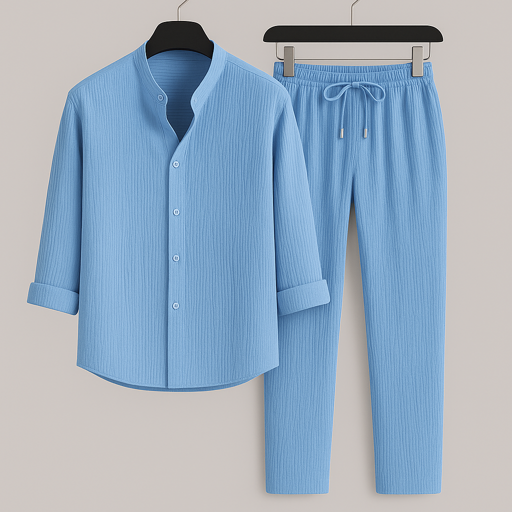 Linen Resort Set for Ultimate Comfort Light Blue