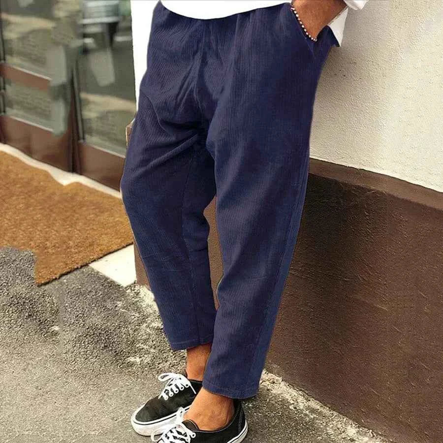 Men's Stylish Relaxed-Fit Trousers Blue