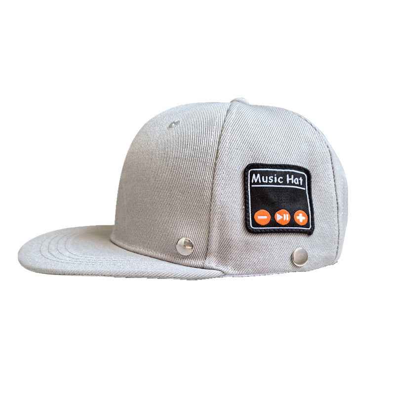 Bluetooth-compatible Music Hat Tennis Music Listening Light Gray Adjustable