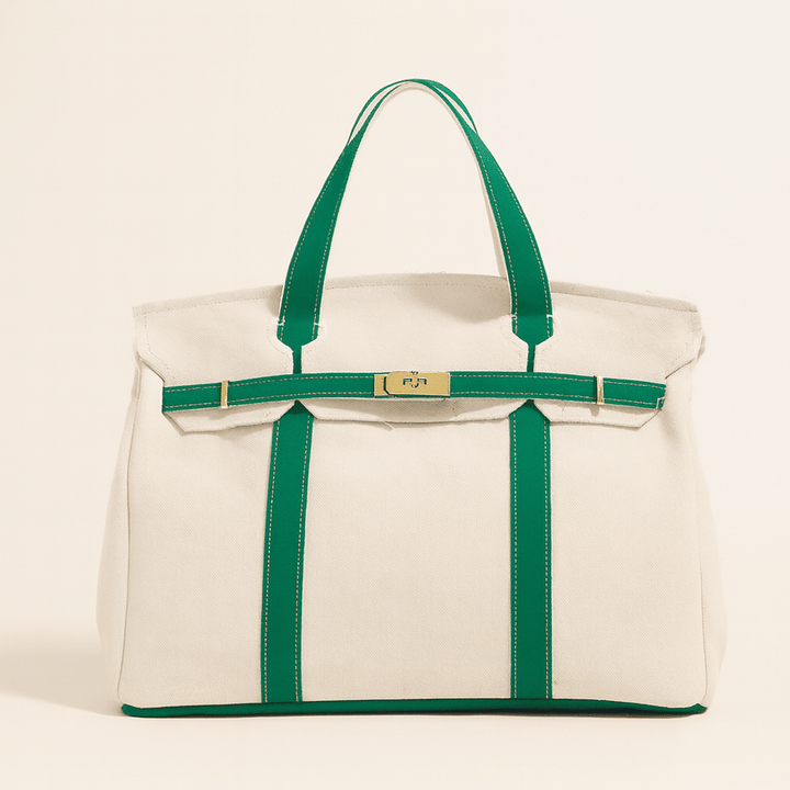 Premium Canvas Shopper with Reinforced Steel Details Forest Green