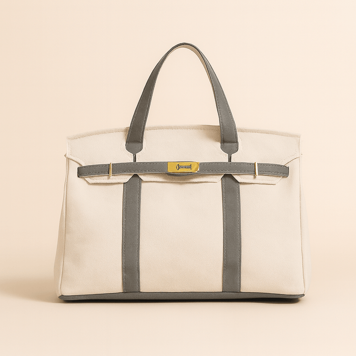 Premium Canvas Shopper with Reinforced Steel Details Smoke Gray
