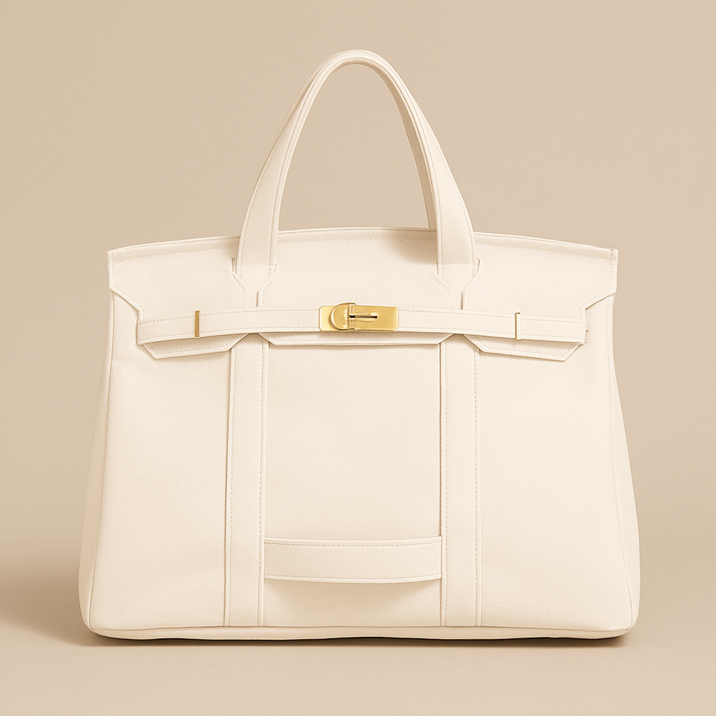 Premium Canvas Shopper with Reinforced Steel Details Linen White