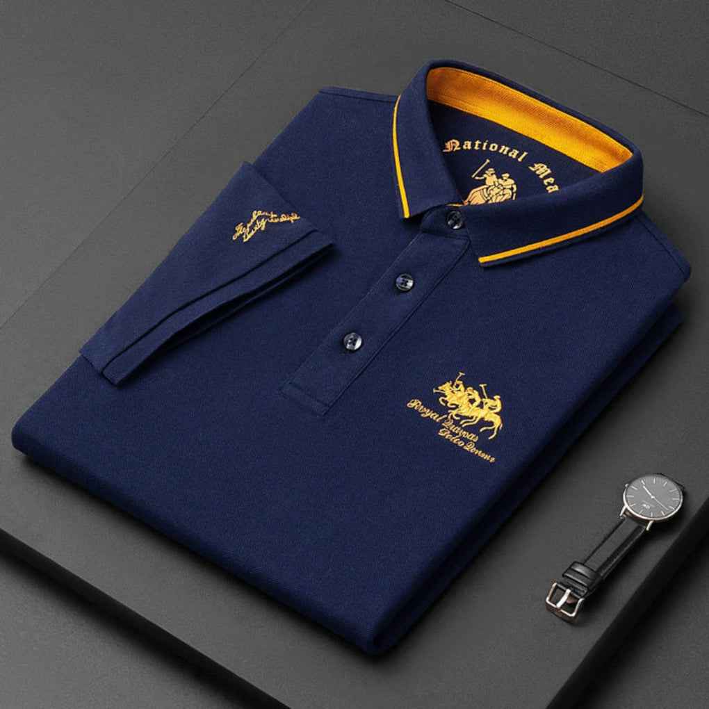 Men's Casual Short Sleeve Polo Shirt Blue