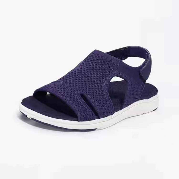 Breathable Stretch Fly Woven Comfortable Velcro Casual Sandals navy blue