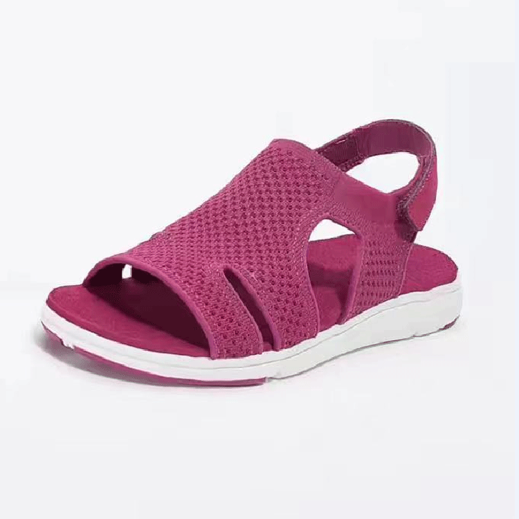 Breathable Stretch Fly Woven Comfortable Velcro Casual Sandals Red
