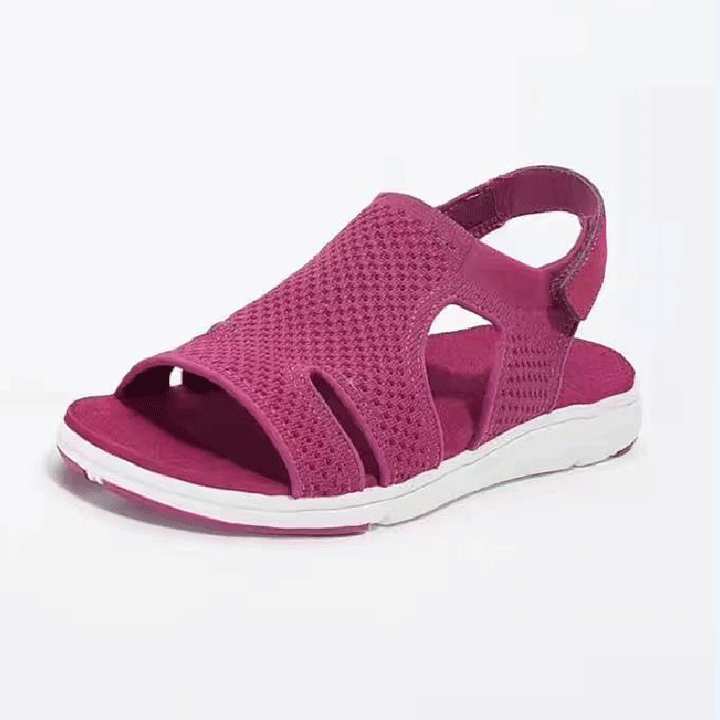 Breathable Stretch Fly Woven Comfortable Velcro Casual Sandals Red