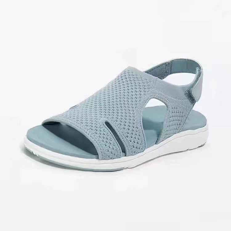 Breathable Stretch Fly Woven Comfortable Velcro Casual Sandals Green