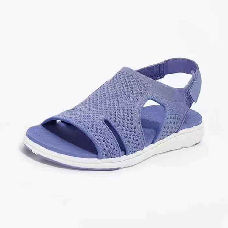 Breathable Stretch Fly Woven Comfortable Velcro Casual Sandals light blue