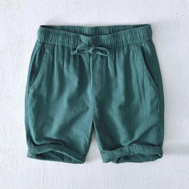 Men's Linen-Blend Summer Shorts Green