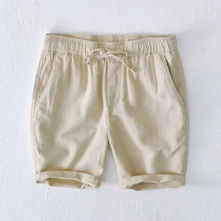 Men's Linen-Blend Summer Shorts Khaki