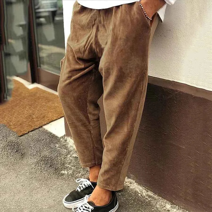 Men's Stylish Relaxed-Fit Trousers Brown