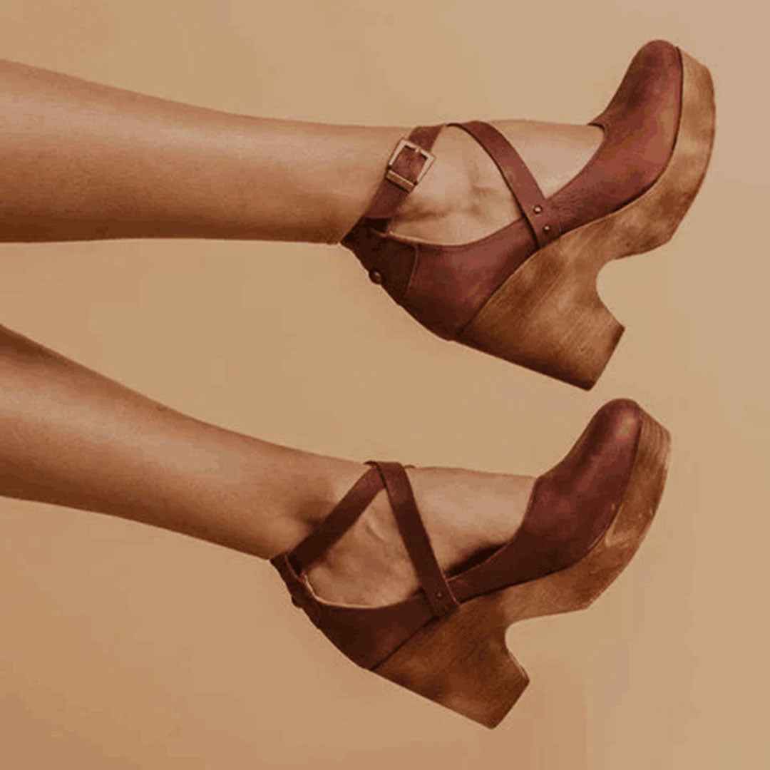 Teresa | Elegant Wedge Heels with Closed Toe & Ankle Strap