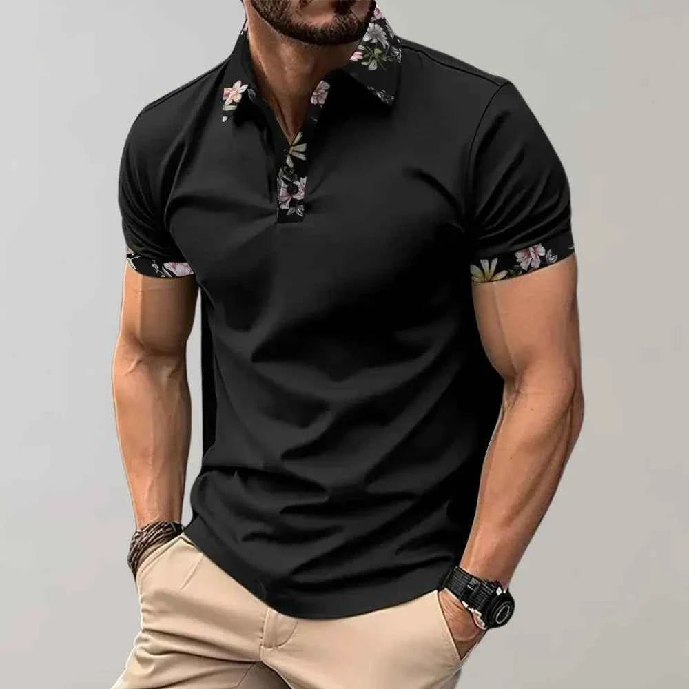 Men's Classic Fit Short Sleeve Polo Top Black
