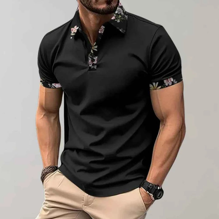Men's Classic Fit Short Sleeve Polo Top Black