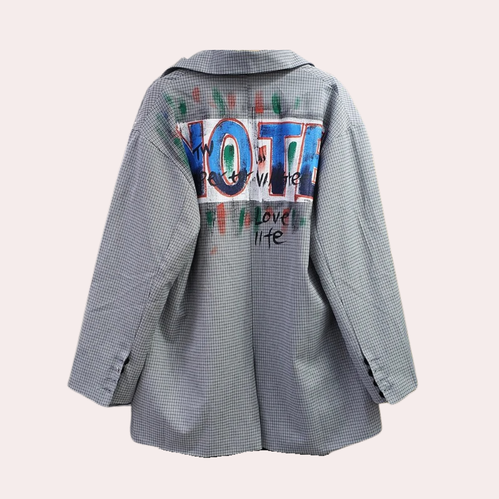 Arcy | Women's Stylish Blazer with Graffiti Design