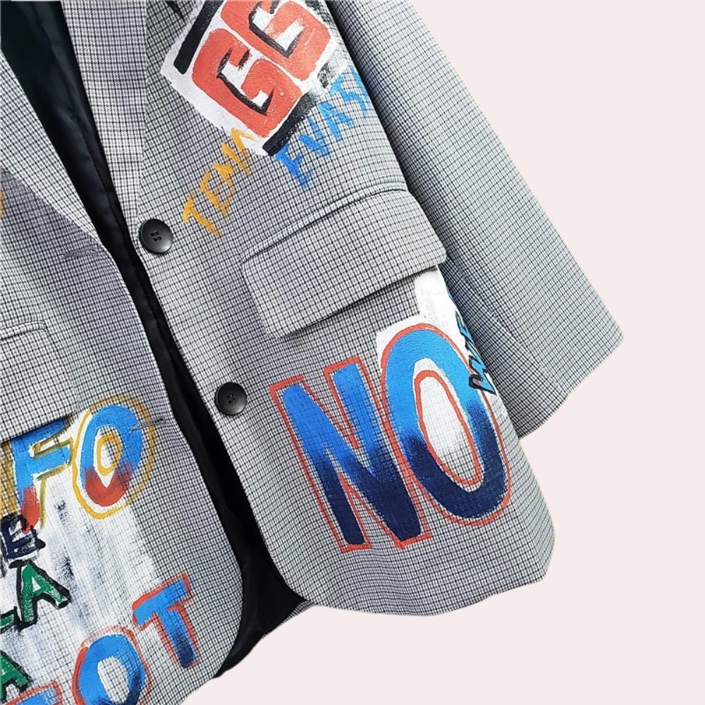 Arcy | Women's Stylish Blazer with Graffiti Design