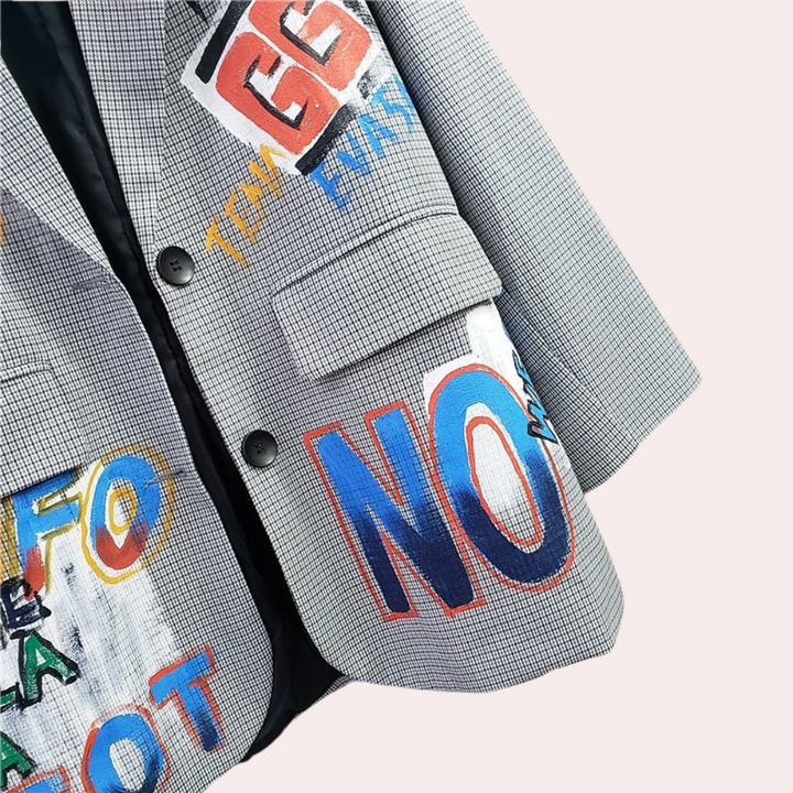 Arcy | Women's Stylish Blazer with Graffiti Design