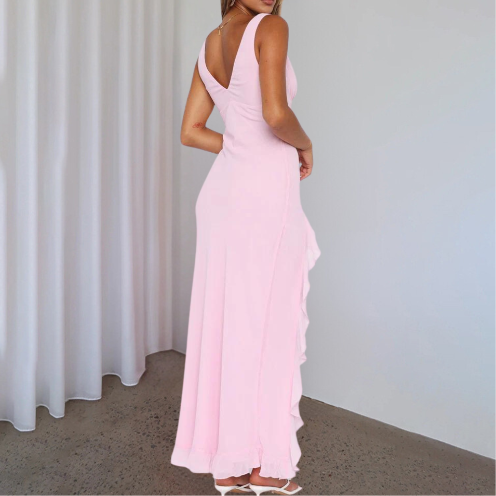 Paige | Women's Elegant Sleeveless V-Neck Maxi Dress with Slit