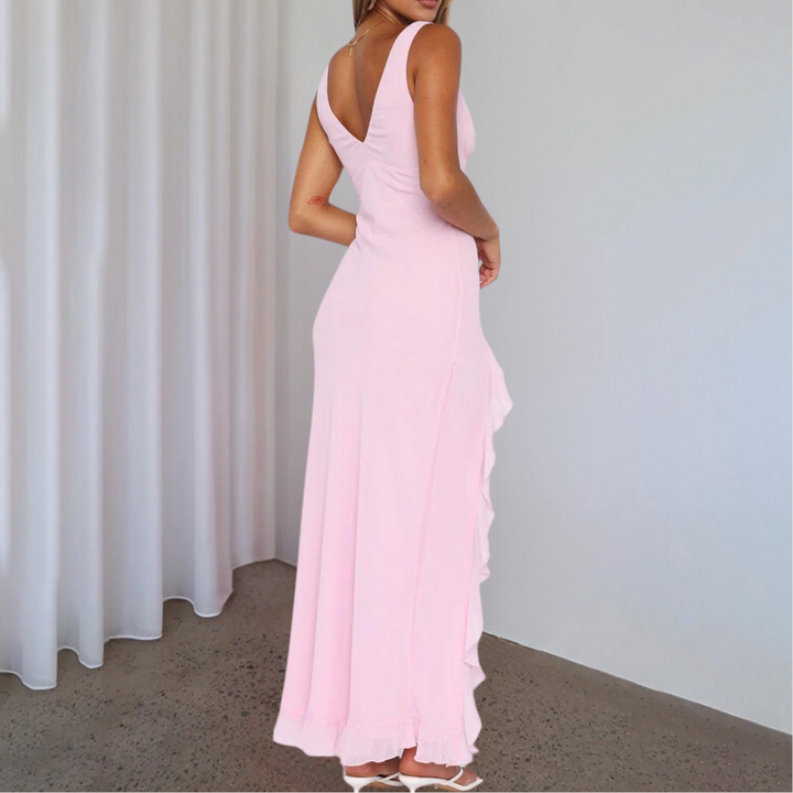 Paige | Women's Elegant Sleeveless V-Neck Maxi Dress with Slit