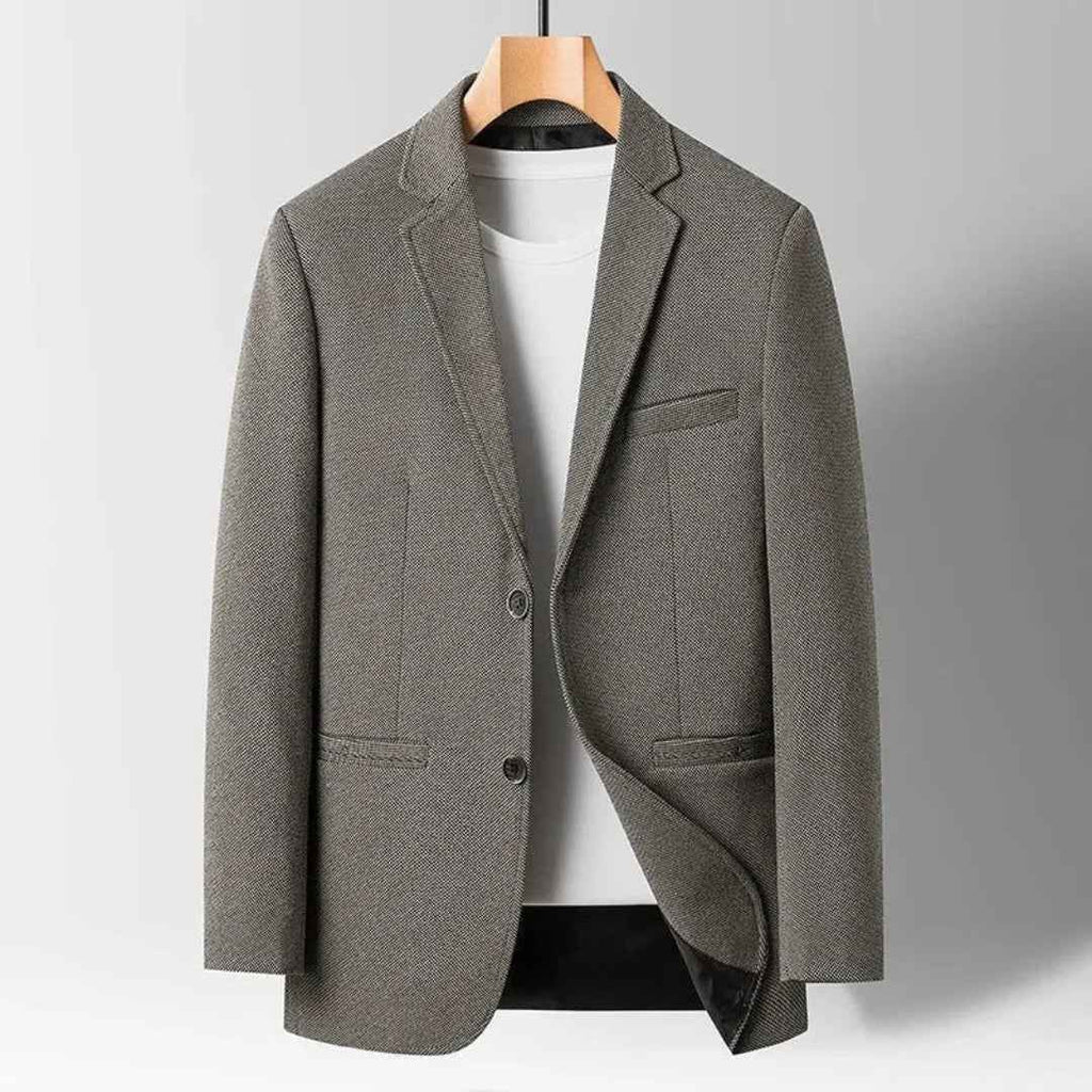 Men's Tailored Wool Blazer Gray