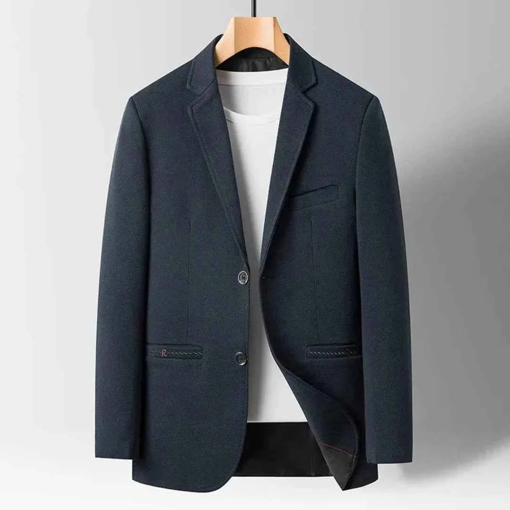 Men's Tailored Wool Blazer Navy