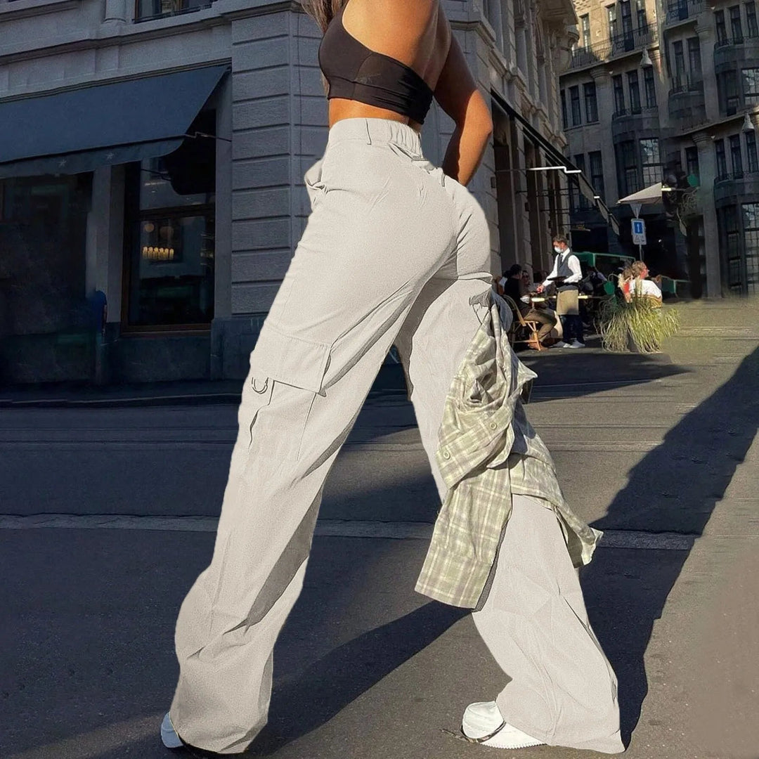 Carly | Women's High Waist Cargo Pants - Casual Comfort & Pockets