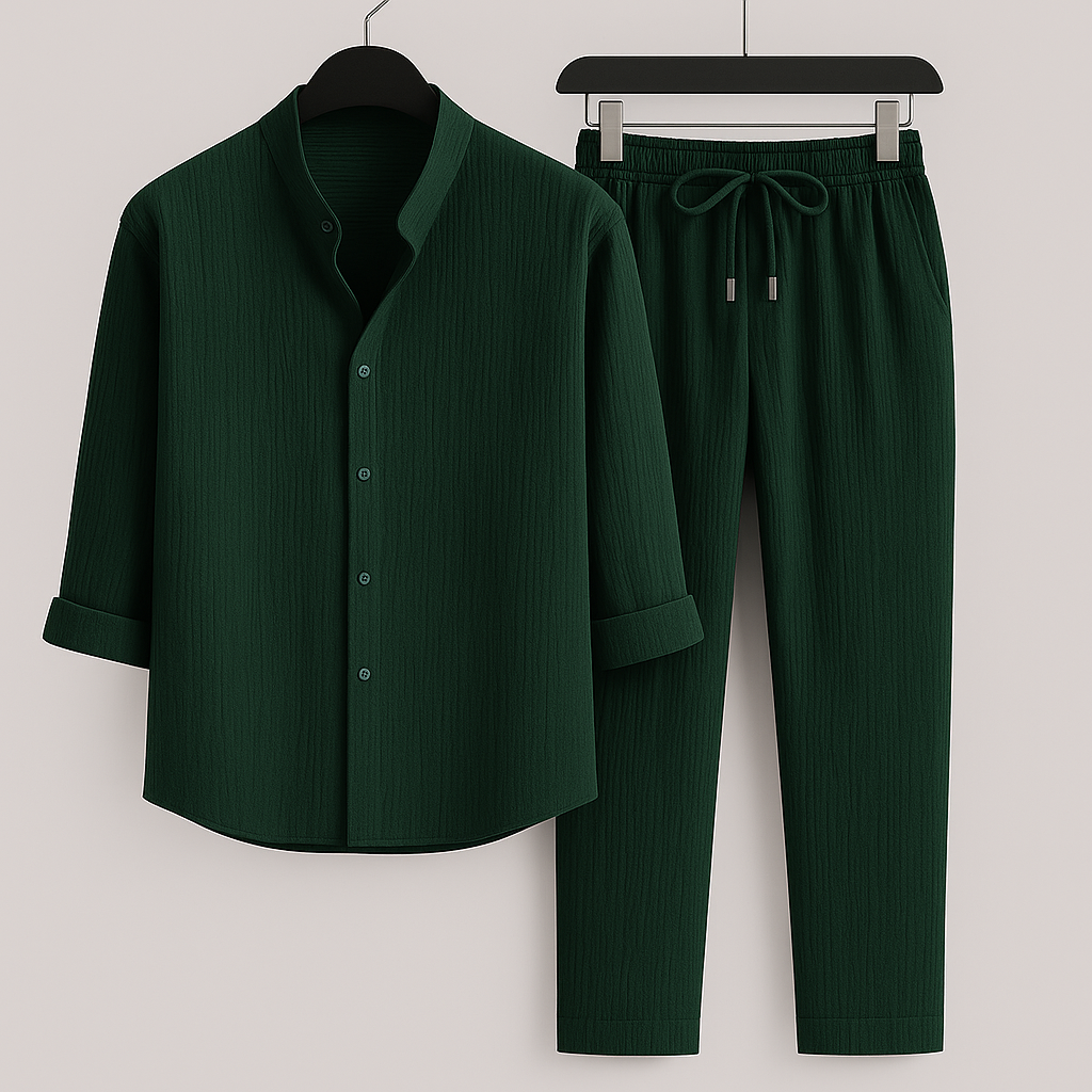 Linen Resort Set for Ultimate Comfort Green