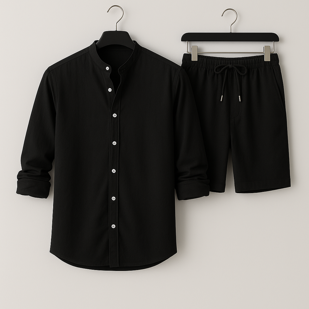 Relaxed Linen Set for Ultimate Comfort Black