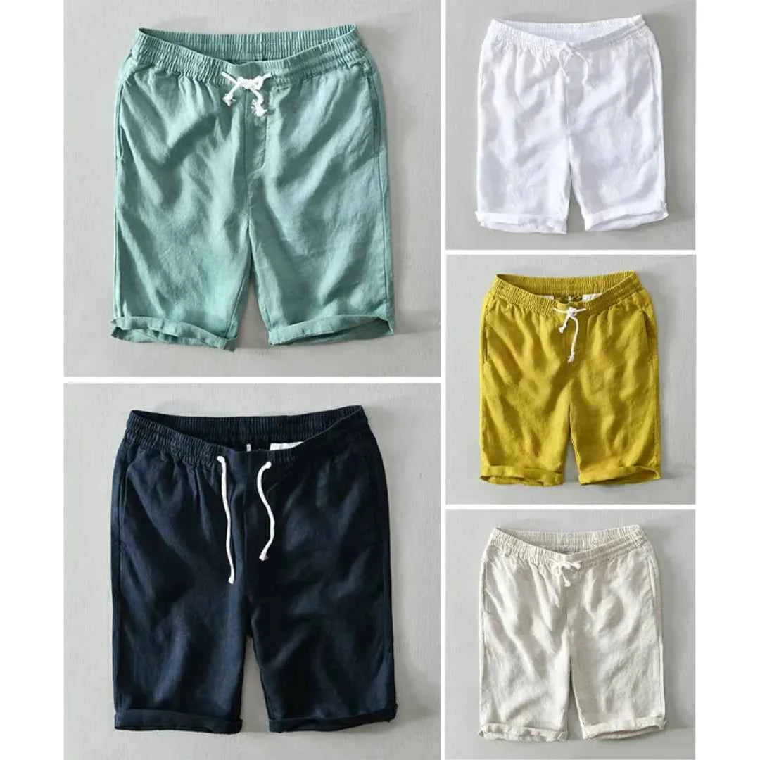 Men's Linen-Blend Drawstring Shorts