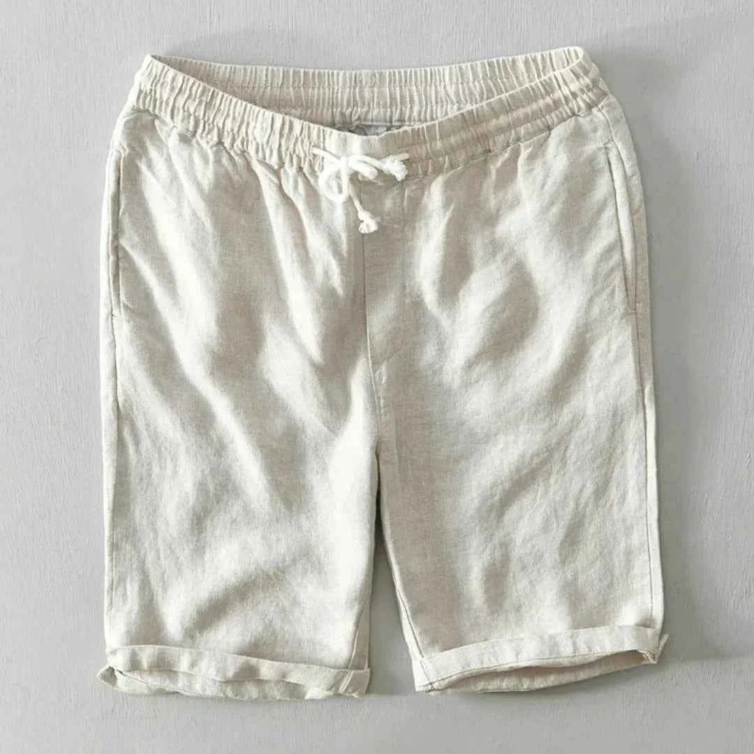 Men's Linen-Blend Drawstring Shorts Beige