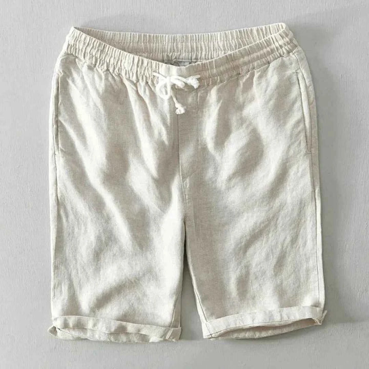 Men's Linen-Blend Drawstring Shorts Beige