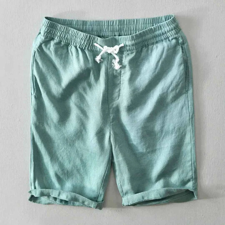 Men's Linen-Blend Drawstring Shorts Green
